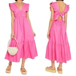 Anthropologie O.p.t. Stella Pink Midi Dress